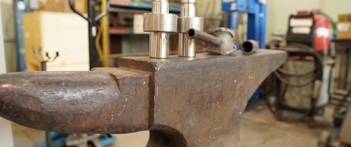 An anvil in a machine shop