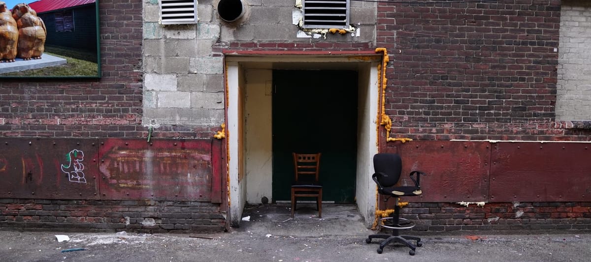 A dark entrance in an alley